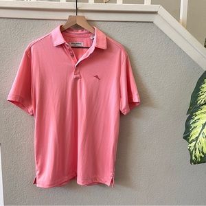 Tommy Bahama IslandZone Pink Polo shirt summer resort size S